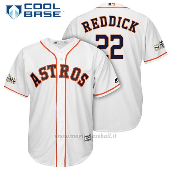 Maglia Baseball Uomo Houston Astros 2017 Postseason Josh Rossodick Bianco Cool Base